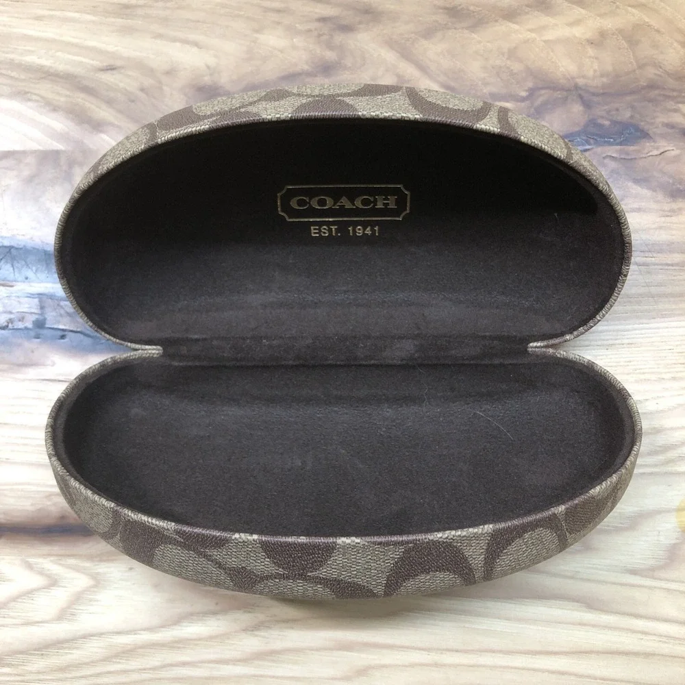 Coach Signature Logo Clam Shell Hard Shell Eye Glass Sunglass Case